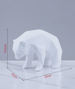 Geometrische Resin IJsbeer Beeldje - Abstracte Dier Decoratie voor Bureau en Kamer