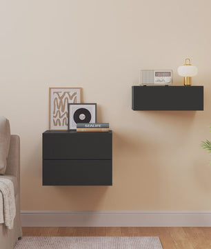 Zwevende Nachtkastje met Lade - Wandmontage - Modern Design (2 Stuks)