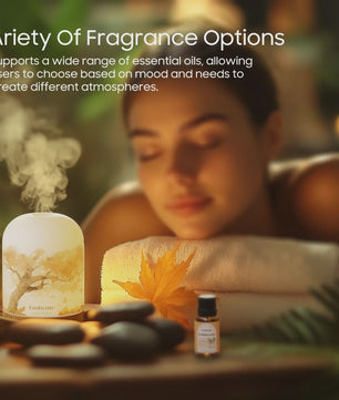 Luxe Glazen Aroma Diffuser met Nachtlampje - 100ml Ultrasone Luchtbevochtiger