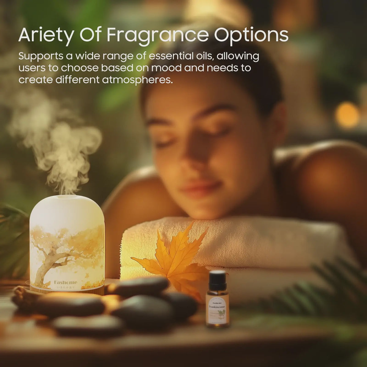 Luxe Glazen Aroma Diffuser met Nachtlampje - 100ml Ultrasone Luchtbevochtiger