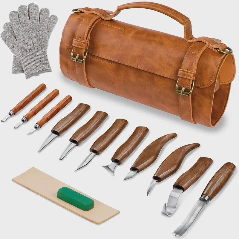 Compleet Houtsnijgereedschap Set (25 Delig) - Ideaal voor Beginners en Hobbyisten