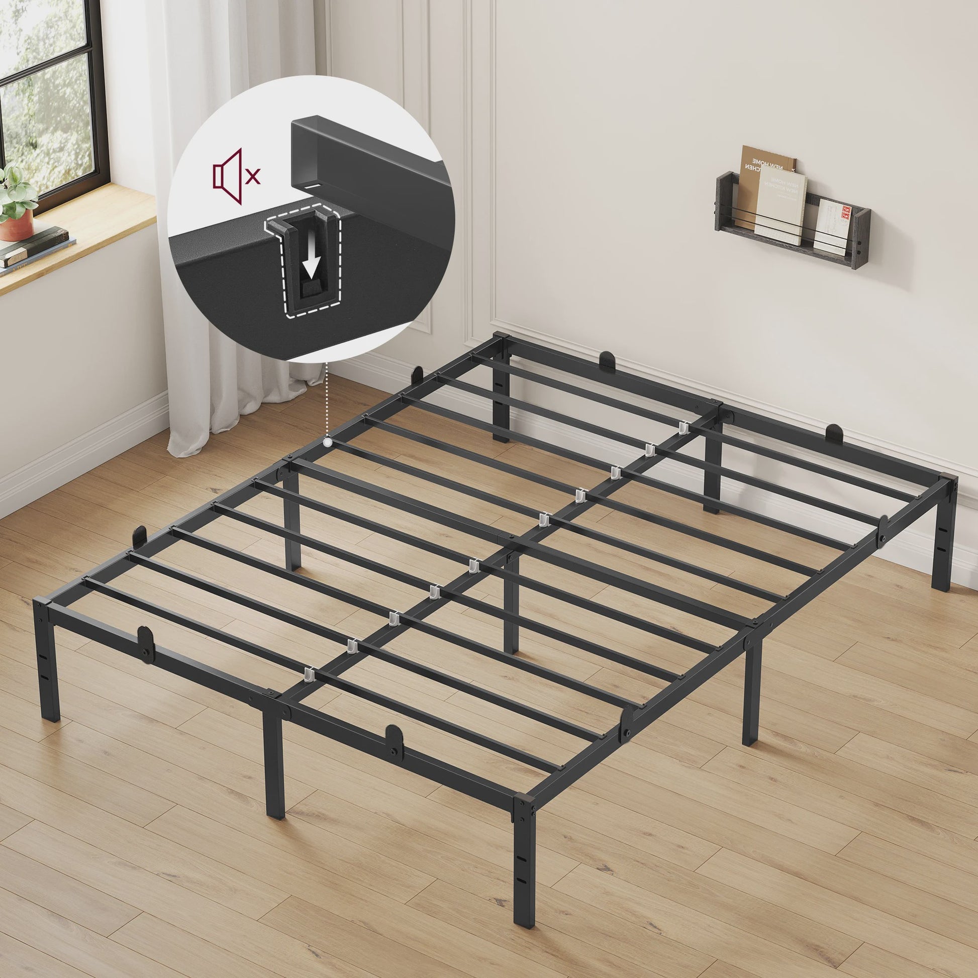 VASAGLE Metalen Bedframe - Modern, Stijlvol en Ruimtebesparend