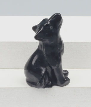 Kristallen Wolf Beeldje - Natuursteen Energie Steen Decoratie