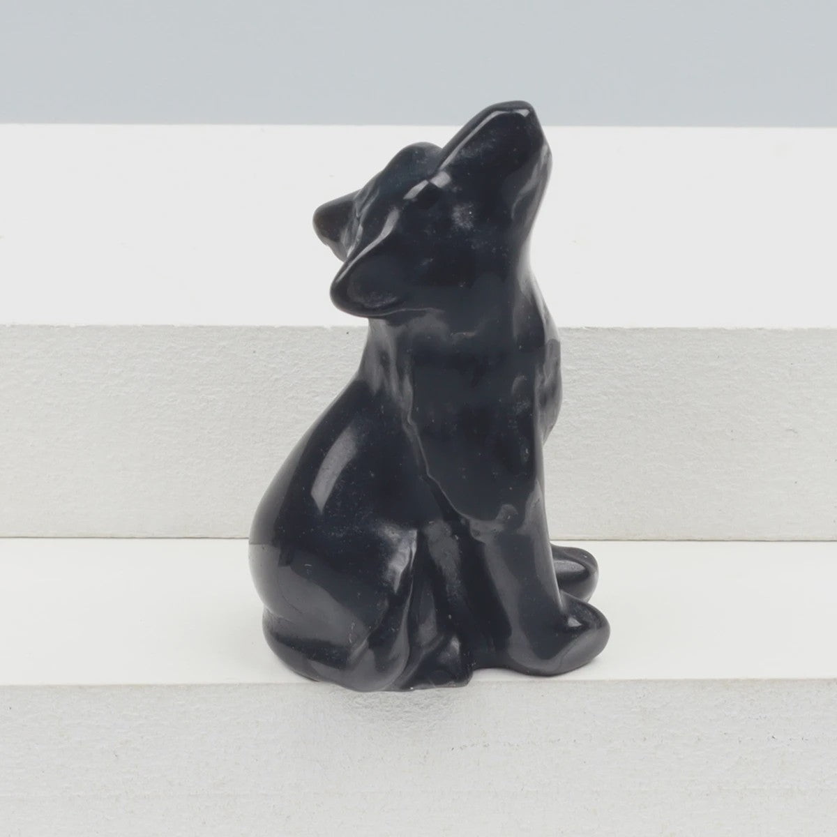 Kristallen Wolf Beeldje - Natuursteen Energie Steen Decoratie
