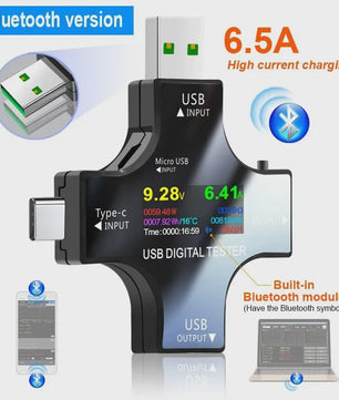 USB Tester Type-C PD Digitale Voltmeter Amperemeter - Meet Capaciteit & Stroom