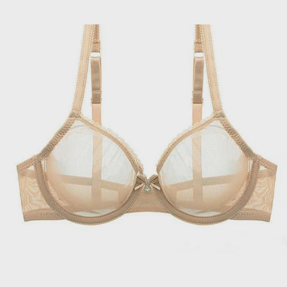 Luxe Kanten Lingerie Set: Transparante BH met Grote Cup en Bijpassende Slip