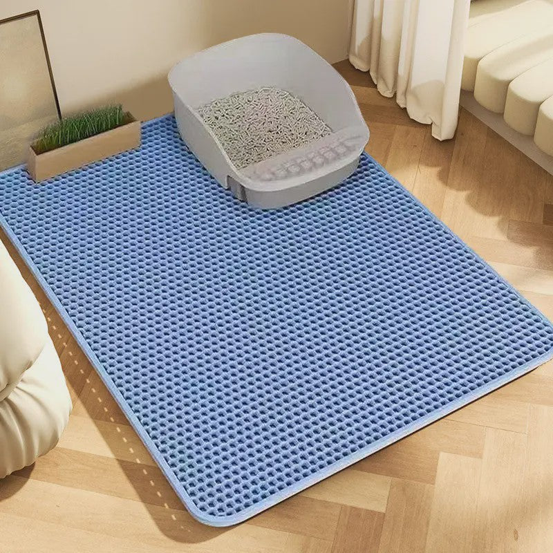 Dubbellaags Kattenbakmat - Waterdicht EVA, Vangt Grit op, Makkelijk Schoon te Maken