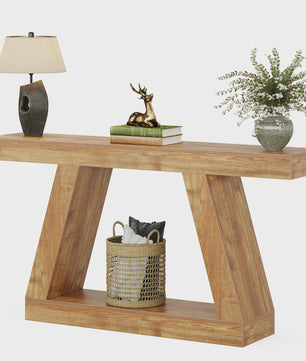 Industriële Console Tafel 55-Inch Rustiek Hout - Entree & Woonkamer