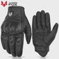 Vintage Leren Motorhandschoenen Heren Zwart - Touchscreen & Anti-slip