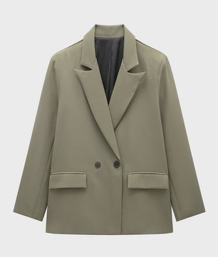 Dames Blazer met Zakken - Stijlvolle Dubbelzijdige Vintage Look
