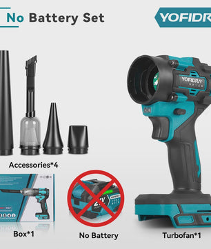 YOFIDRA Krachtige 2-in-1 Accu Bladblazer & Zuiger - 80000RPM Borstelloze Motor