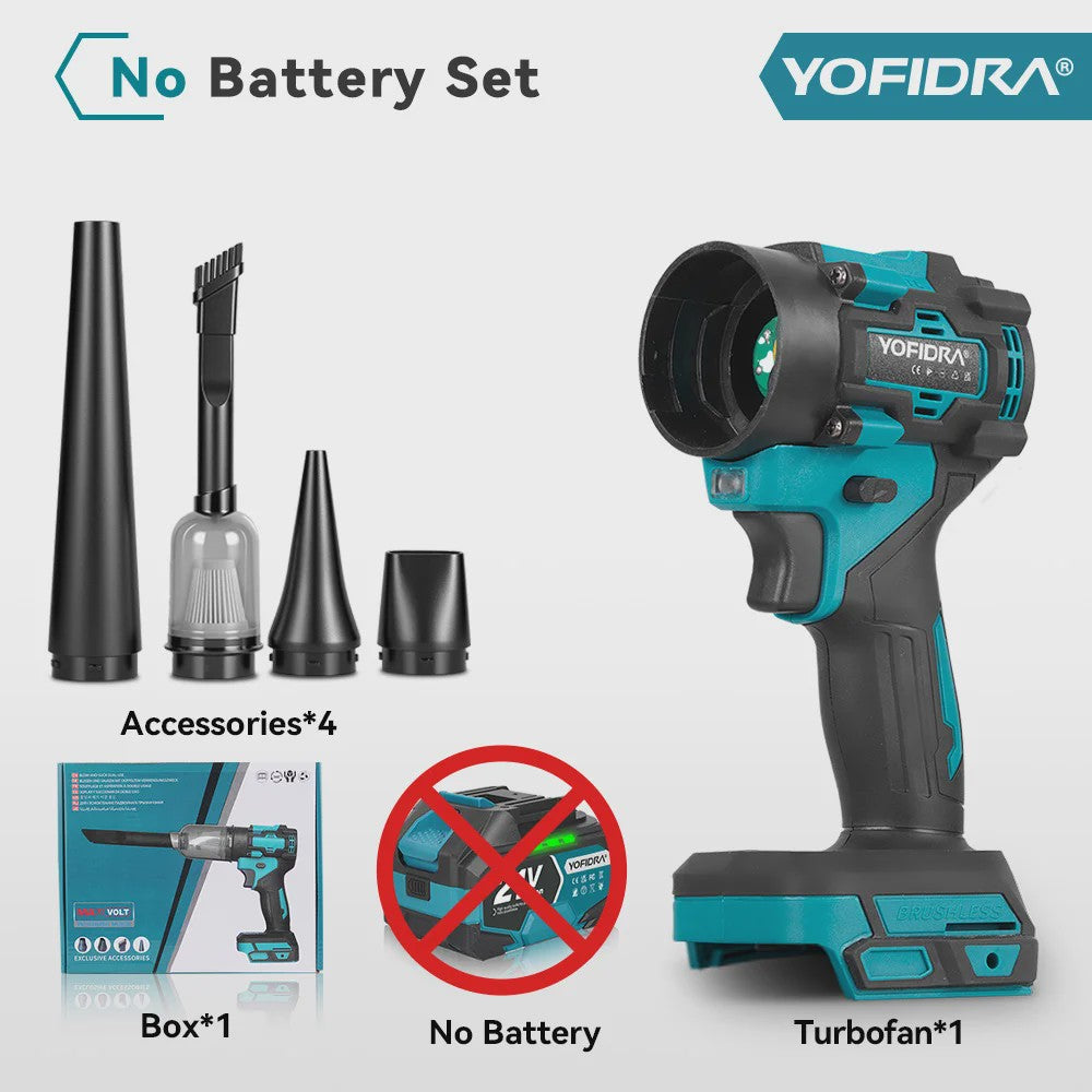 YOFIDRA Krachtige 2-in-1 Accu Bladblazer & Zuiger - 80000RPM Borstelloze Motor