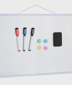 Dubbelzijdig Magnetisch Whiteboard 40x30cm met 3 Markers en 4 Magneten