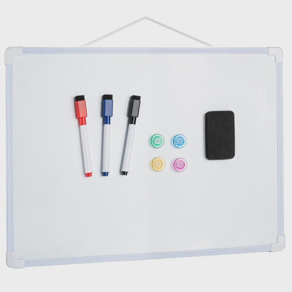 Dubbelzijdig Magnetisch Whiteboard 40x30cm met 3 Markers en 4 Magneten