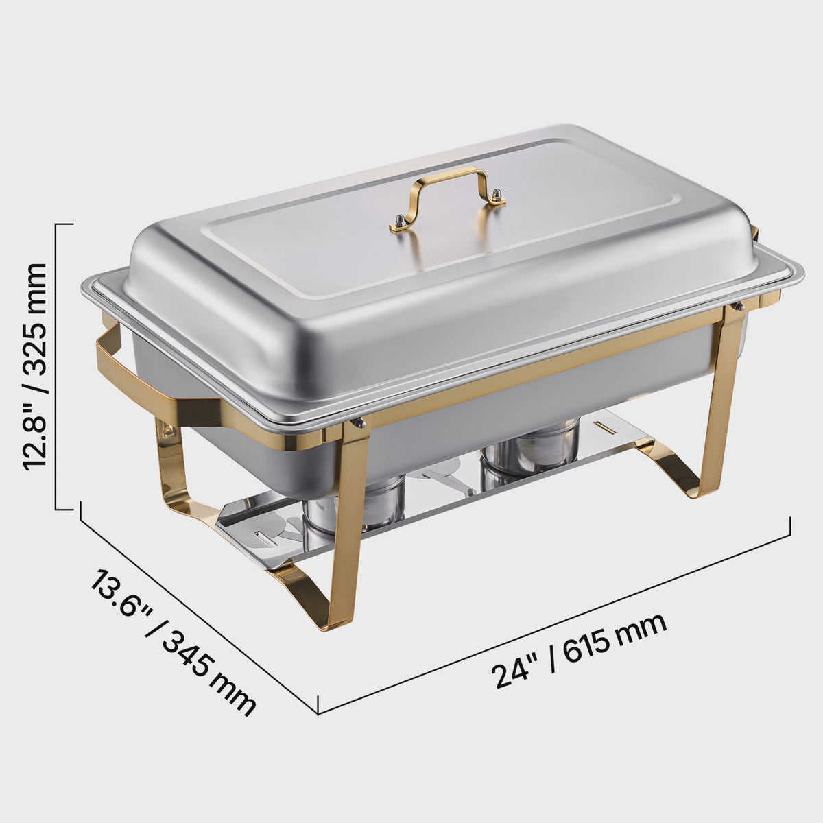 4-delige RVS Chafing Dish Set - 8 Qt Buffet Warmhoudbakken voor Catering & Feesten