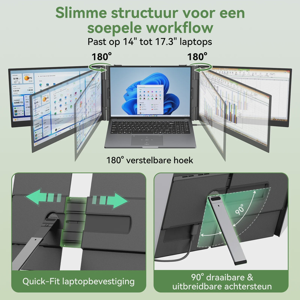 Blackview DCM8 Pro Triple Laptop Screen Extender - 15.3" FHD IPS Uitbreiding