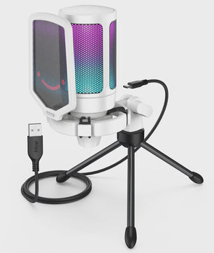 FIFINE A6V USB Microfoon voor Gaming & Streaming met RGB, Popfilter en Shock Mount