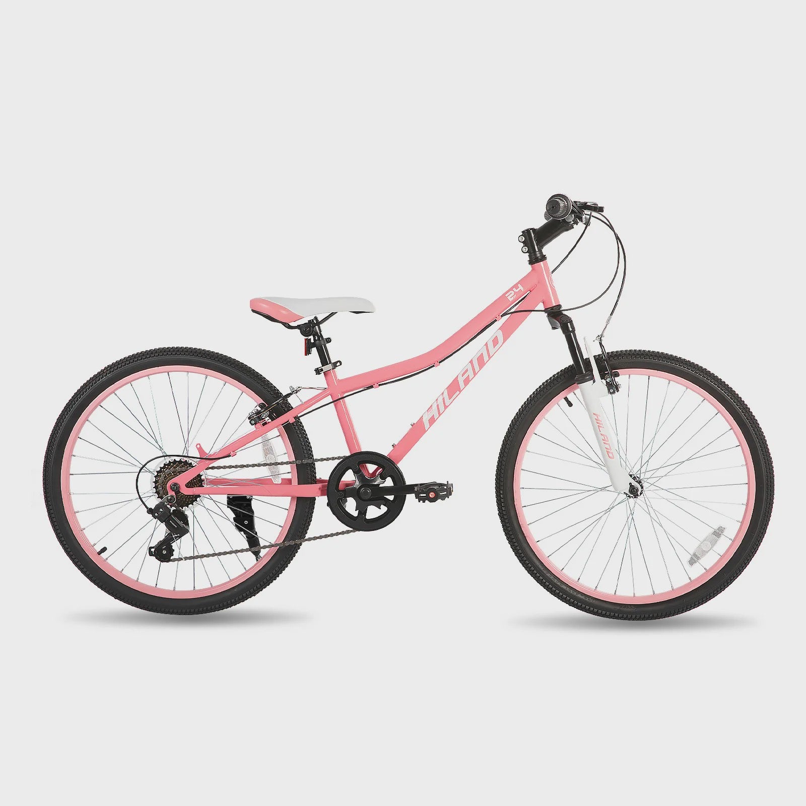 Hiland 24 Inch Kinder Mountainbike met Voorvering - Fiets voor Jongens & Meisjes (7-15 jaar)