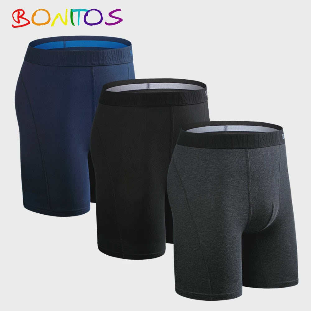 Set van 3 Heren Long Boxershorts - Comfortabel Katoen
