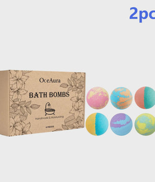 OceAura Luxe Badzout Set - 6x Ontspannende Bath Bombs met Lily, Rose & Rosemary - Huidverbeterend & Hydraterend