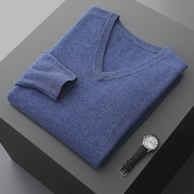 Herfst & Winter Heren V-hals Kasjmier Trui - Los, Dik & Casual