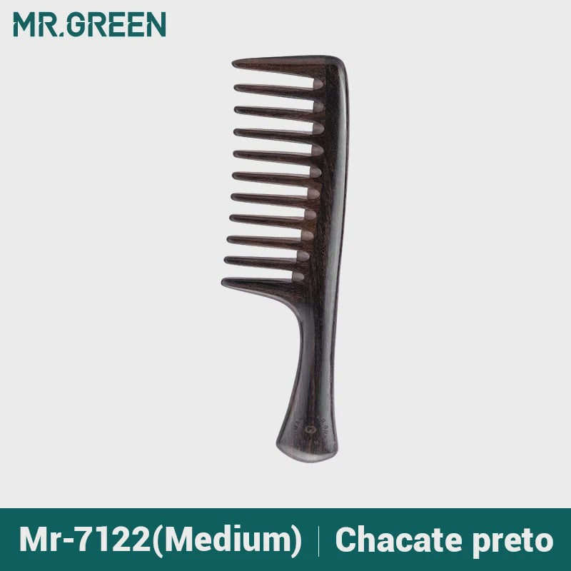 Natuurlijke Houten Kam met Brede Tanden - Anti-statisch & Scalp Massage Kam