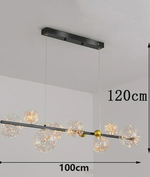 Moderne LED Hanglamp met Kristallen Bollen - Stijlvolle Plafondlamp voor Eetkamer