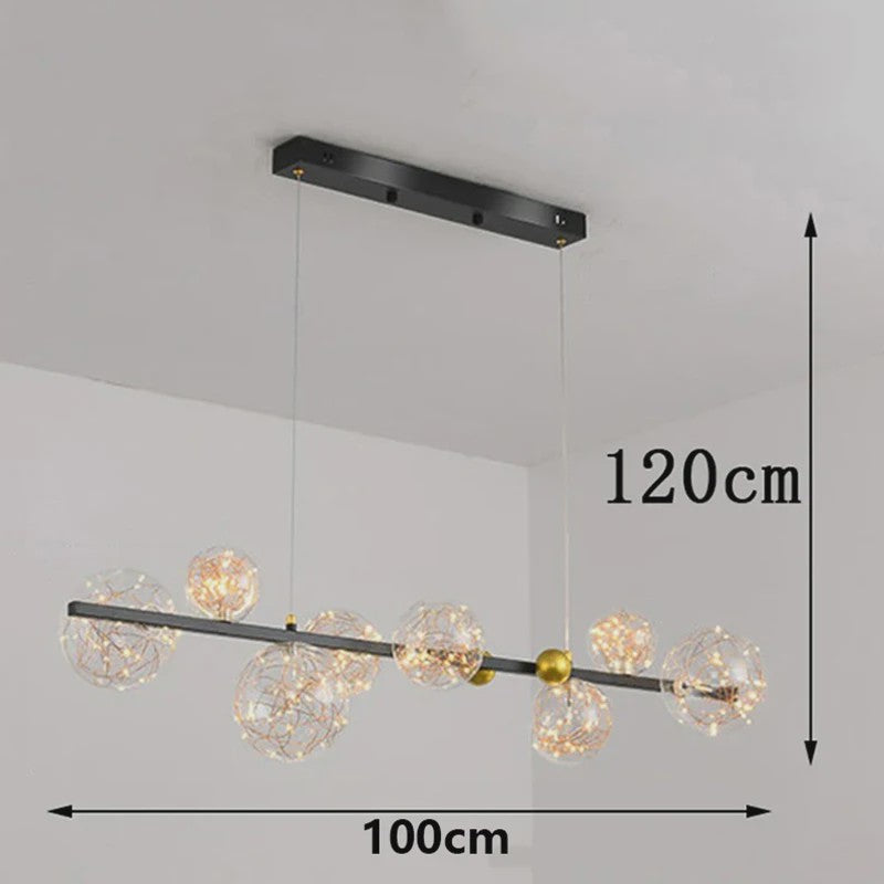 Moderne LED Hanglamp met Kristallen Bollen - Stijlvolle Plafondlamp voor Eetkamer