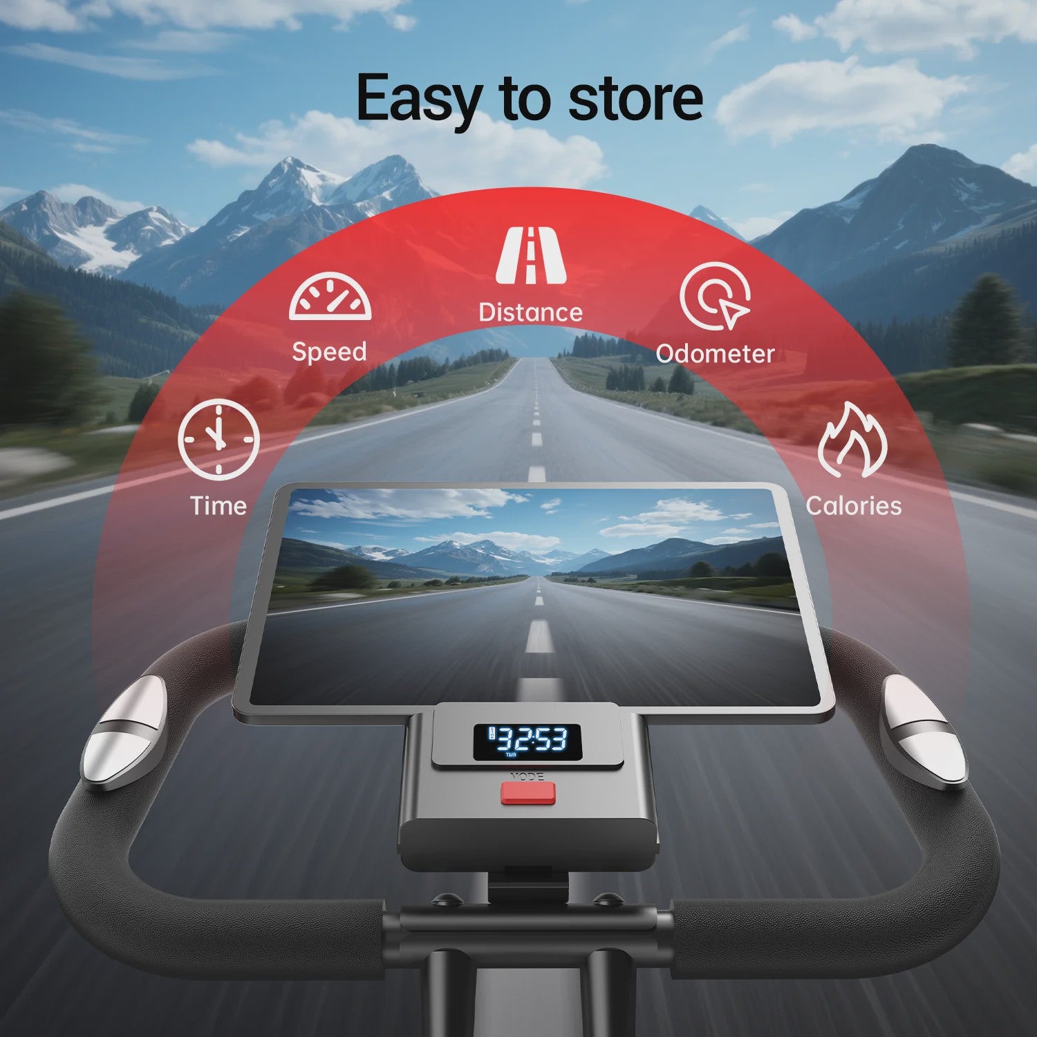 UMAY 5-in-1 Opvouwbare Hometrainer met Rugleuning, 8 Weerstandsniveaus & Weerstandsbanden