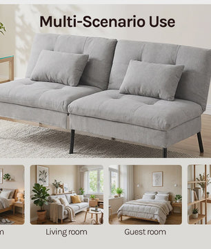 Convertible Sofa Bed met Verstelbare Rugleuning en Kussens - SediaXL