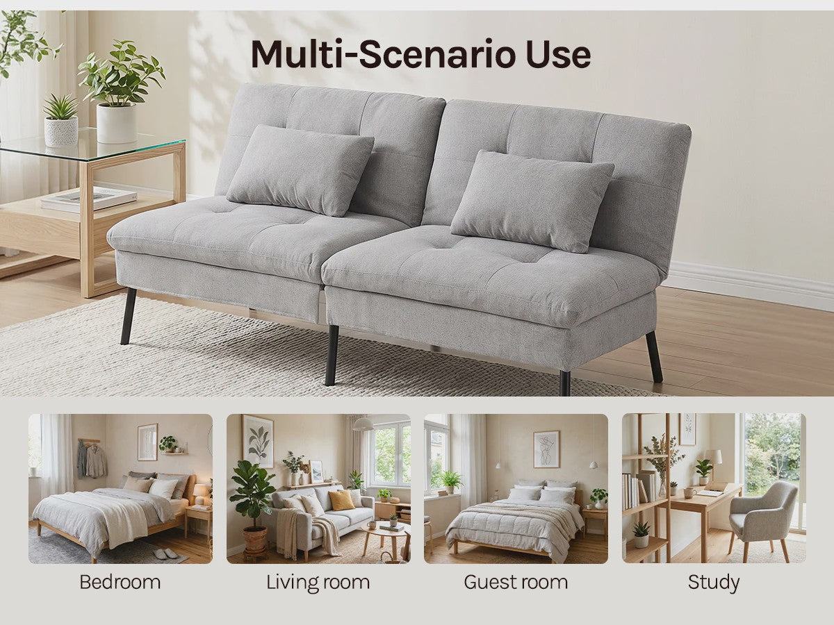 Convertible Sofa Bed met Verstelbare Rugleuning en Kussens - SediaXL