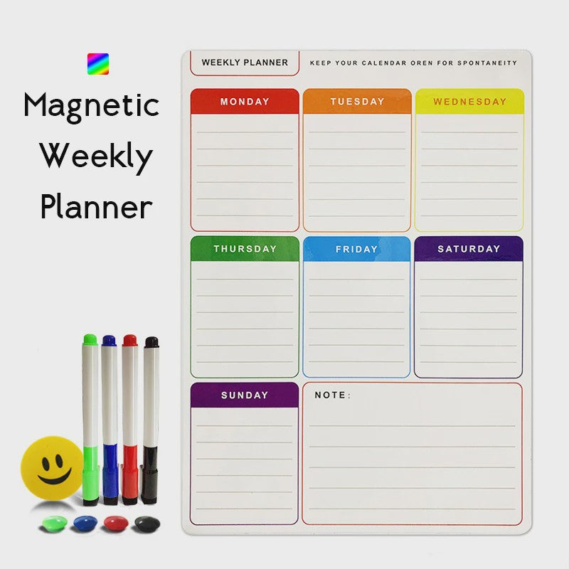 Flexibel Magnetisch Weekplanner Whiteboard A3 - Ideaal voor Koelkast & Kantoor