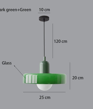 Nordic Bauhaus Hanglamp - Retro Glas & Kleurrijke Kap voor Woonkamer, Eetkamer, Bar