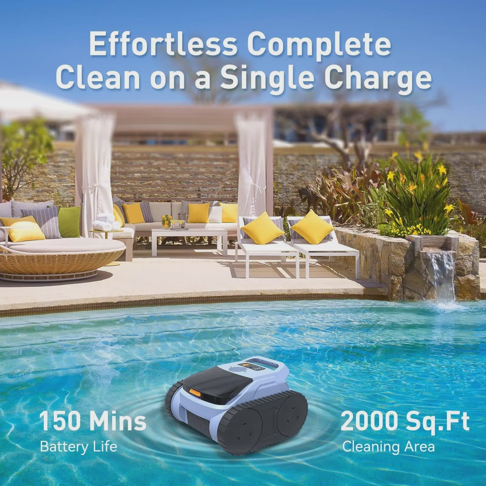 Seauto SAT 20/20PRO Draadloze Zwembad Reinigingsrobot met Sonar Navigatie & Wandklimfunctie