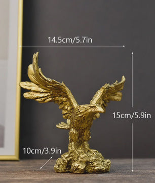 Gouden Adelaar Beeld - Luxe Hars Vogel Sculptuur voor Huis & Kantoor Decoratie