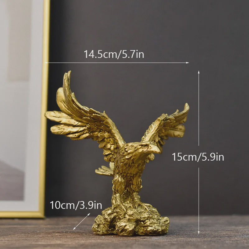 Gouden Adelaar Beeld - Luxe Hars Vogel Sculptuur voor Huis & Kantoor Decoratie