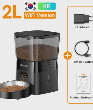ROJECO Automatische Hond & Kat Voerbak met WIFI Bediening - 2L Capaciteit