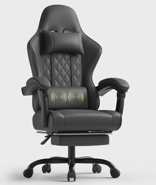 Ergonomische Gaming Stoel In Hoogte Verstelbaar met Massage Lendesteun en Voetensteun