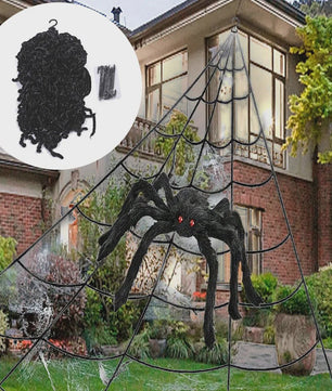 Grote Halloween Spinnenweb Decoratie met Pluche Spin (5m)