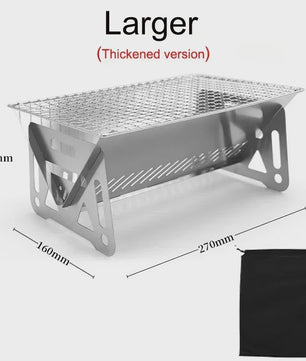 Compacte RVS Vouwbare Barbecue Grill - Draagbaar & Multifunctioneel voor Camping en Buiten