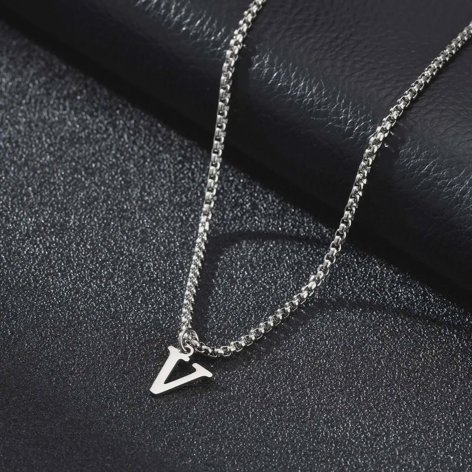 Vnox RVS Letter Ketting Heren - Kies Uw Initiaal - Waterdicht & Minimalistisch