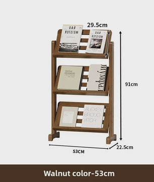 Stijlvolle Houten Boekenkast - Ultradun Magazine & Krantenrek voor Woonkamer of Kantoor