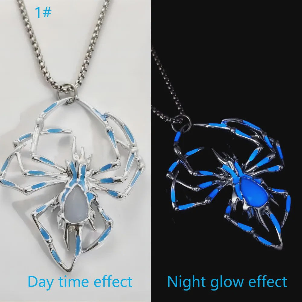 Glow-in-the-Dark Spider Hanger Ketting - Luminous Halloween Sieraden voor Mannen & Vrouwen
