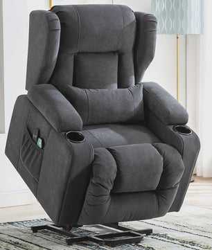 Elektrische Relaxfauteuil met Sta-Op Functie, Massage en Stoffen Bekleding