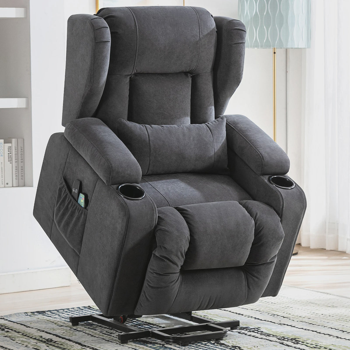 Elektrische Relaxfauteuil met Sta-Op Functie, Massage en Stoffen Bekleding