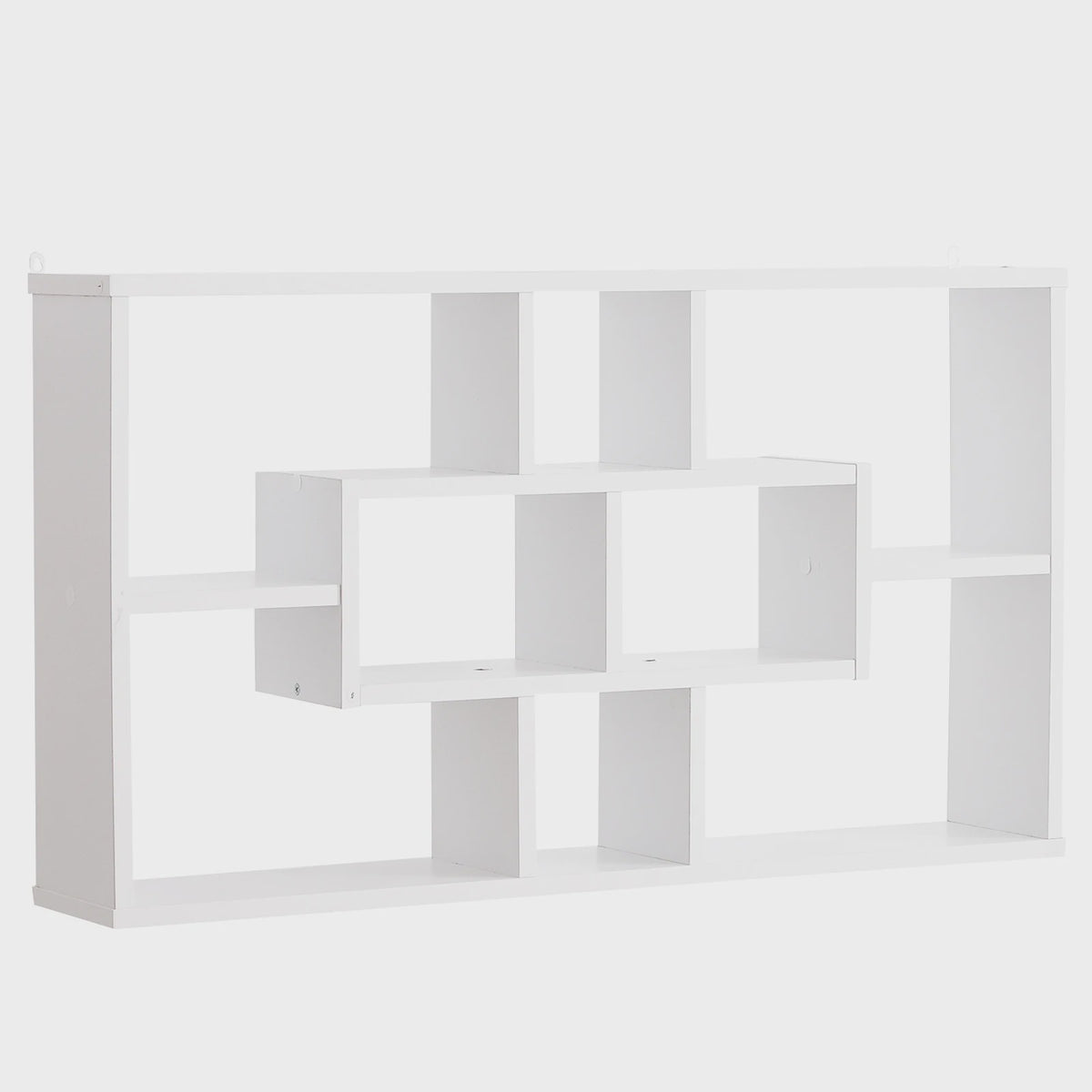 HOMCOM wall shelf set of 8 shelves wooden CDs book shelf
