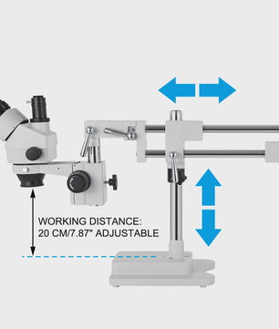 Trinocular Stereo Microscoop 3.5X-90X met Camera Aansluiting en Verstelbare Arm