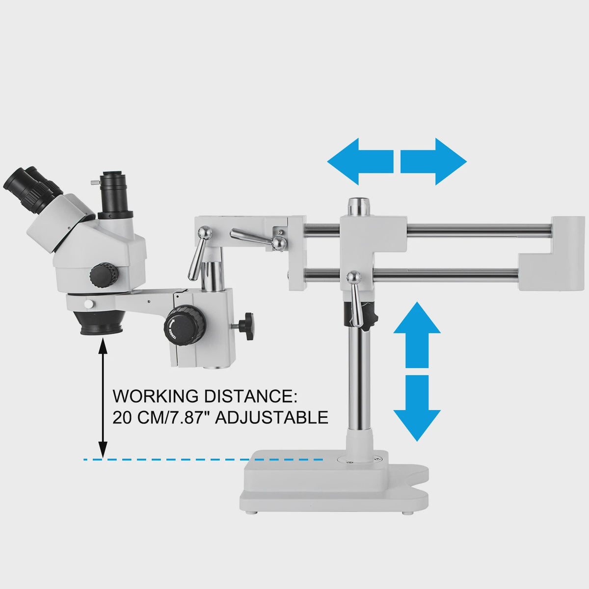 Trinocular Stereo Microscoop 3.5X-90X met Camera Aansluiting en Verstelbare Arm