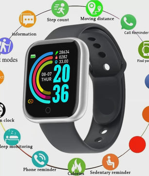 Smartwatch voor Heren & Dames: Fitness Tracker, Bericht Notificaties & Meer - Elektronisch Polshorloge