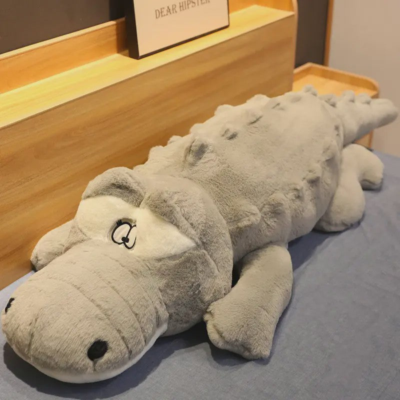 Levensgrote Pluche Alligator Knuffel - Zacht Krokodil Kussen 60-150cm
